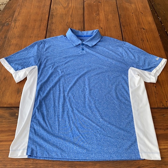 Nike Dri-Fit Golf Polo in Blue/White Size XL - Picture 2 of 5